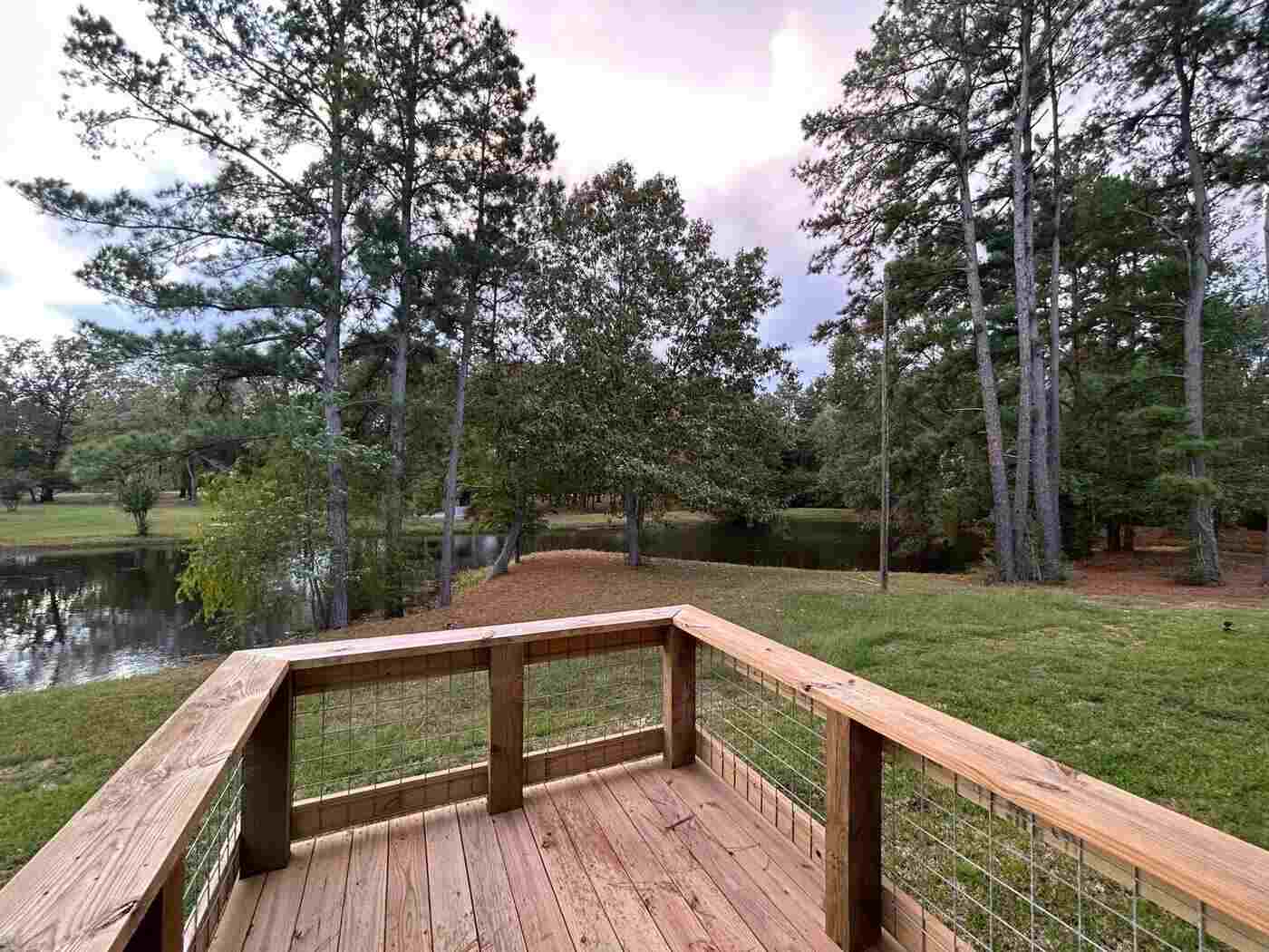 back deck overlooking the pond