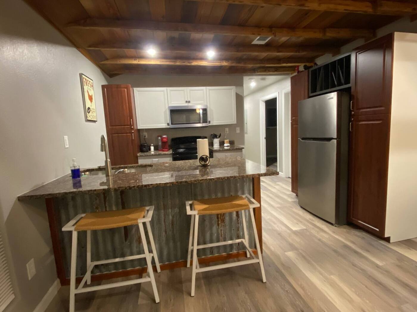 kitchen with bar area